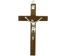 Rudas medinis kryželis, 12 cm