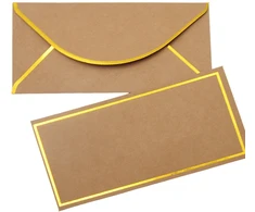 Rudas vokas su kvietimo kortele 19x9,5 cm, 190 g