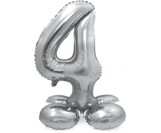 Sidabrinis pastatomas balionas - skaičius 4, 40 cm