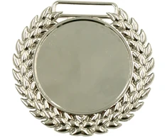 Sidabro spalvos metalinis apdovanojimų medalis, 6 cm