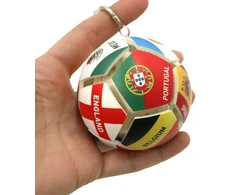 Spaudžiamas raktų pakabukas „Pasaulio futbolo kamuolys“