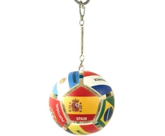 Spaudžiamas raktų pakabukas „Pasaulio futbolo kamuolys“