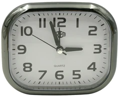 Stalinis laikrodis-žadintuvas su chromuotu rėmeliu, h 11 cm