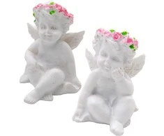 Statulėlė Angelas su vainikėliu, 4 cm - 2