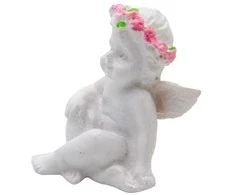 Statulėlė Angelas su vainikėliu, 4 cm - 1