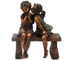 Statulėlė Vaikai ant suoliuko, 22,5x19x11,5 cm