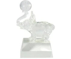 Stiklinė statulėlė Dramblys, h 15 cm