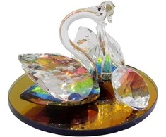 Stiklinė statulėlė Gulbės, 12 cm