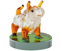 Stiklinė statulėlė Jautis, 4 cm - Ruda