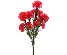 Tamsiai rožinė dirbtinė gvazdikų puokštė, 45 cm