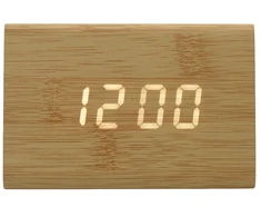 Trikampis medinio dizaino LED žadintuvas, h 7 cm - Tamsiai pilka
