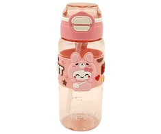 Vaikiška plastikinė gertuvė (2in1 sistema), 450 ml - Rožinė