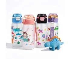 Vaikiška plastikinė gertuvė (2in1 sistema), 450 ml - Rožinė
