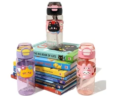 Vaikiška plastikinė gertuvė (2in1 sistema), 450 ml - Rožinė