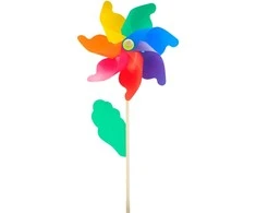 Vėjo malūnėlis mediniu kotu, 110 cm