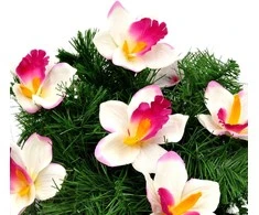 Vėlinių vainikas iš dirbtinių orchidėjų ir smulkių gėlių - Žalsva