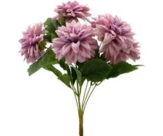 Violetinė dirbtinė jurginų puokštė, 40 cm