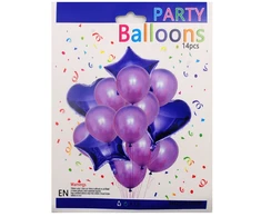 Violetinis balionų rinkinys, 14 vnt.