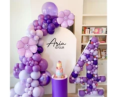 Violetinis folinis balionas Gėlytė, 43 cm