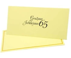Vokas su kortele "Gražaus jubiliejaus 65" 19x9,5 cm, 190 g - Ruda
