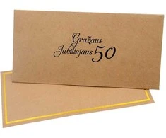 Vokas su kortele "Gražaus jubiliejaus 50" 19x9,5 cm, 190 g - Ruda
