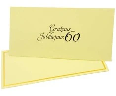 Vokas su kortele "Gražaus jubiliejaus 60" 19x9,5 cm, 190 g - Ruda