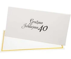 Vokas su kortele "Gražaus jubiliejaus 40" 19x9,5 cm, 190 g - Ruda