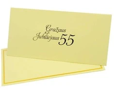Vokas su kortele "Gražaus jubiliejaus 55" 19x9,5 cm, 190 g - Tamsiai raudona