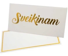 Vokas su kortele "Sveikinam" 19x9,5 cm, 190 g - Ruda