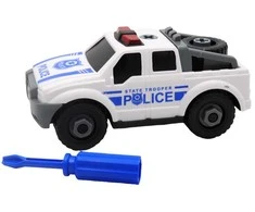 Žaislinė policijos mašina-konstruktorius - Balta