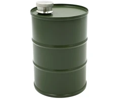 Žalia statinės formos metalinė gertuvė, 600 ml