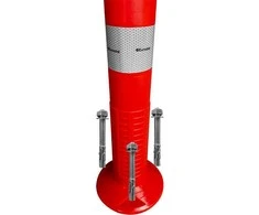 Lankstus įspėjamasis signalinis kelio stulpelis Eurostal 755 mm raudonas su inkariniais varžtais (ankeriais)