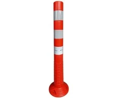 Lankstus įspėjamasis signalinis kelio stulpelis Eurostal 750 mm raudonas