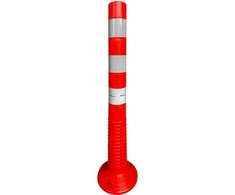 Lankstus įspėjamasis signalinis kelio stulpelis Eurostal 755mm raudonas