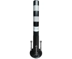 Lankstus įspėjamasis signalinis kelio stulpelis Eurostal 750 mm juodas su inkariniais varžtais (ankeriais)