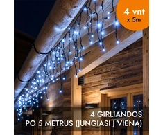 Lauko girlianda varvekliai (šaltai baltos LED lemputės) PROLED IP67 20m
