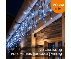 Lauko girlianda varvekliai (šaltai baltos LED lemputės) PROLED IP67 100m