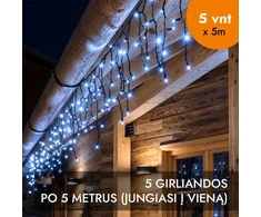 Lauko girlianda varvekliai (šaltai baltos LED lemputės) PROLED IP67 25m