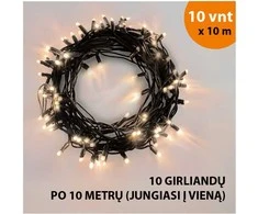 Lauko ir vidaus girlianda (LED lemputės) 100 m PROLED juoda