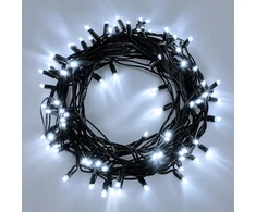 Lauko ir vidaus girlianda (šaltai baltos LED lemputės) 10 m PROLED juoda