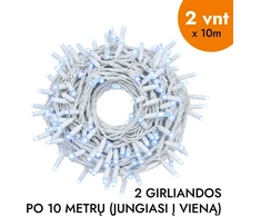 Lauko ir vidaus girlianda (šaltai baltos LED lemputės) 20 m PROLED balta