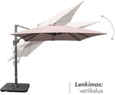 Zeltpro Lauko skėtis su Solid padu (užvalkalas dovanų) Lounge Taupe