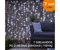 Lempučių užuolaida (šaltai baltos LED lemputės) PROLED IP67 14x2 m