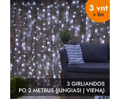 Lempučių užuolaida (šaltai baltos LED lemputės) PROLED IP67 6x2 m