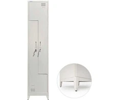 Metalinė persirengimo spintelė dvivietė, dviejų lygių, L formos Rehalt Systems 1940 x 400 x 500 su reguliuojamomis kojelėmis