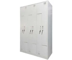 Metalinė persirengimo spintelė šešiavietė, dviejų lygių, L formos Rehalt Systems 1800 x 1200 x 500
