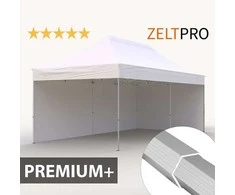 Prekybinė Palapinė 4x6 Balta Zeltpro PREMIUM+ su 4 sienomis, krepšiu