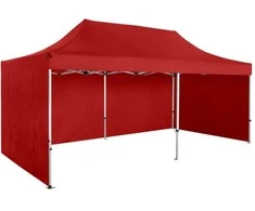 Prekybinė Palapinė 4x6 Raudona Zeltpro PREMIUM+ su 4 sienomis, krepšiu