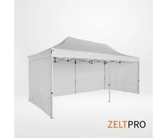 Prekybinės palapinės stogas ir sienos (4 vnt.) komplektas 3x6 Balta Zeltpro TITAN