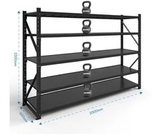 Stelažas 2500x2000x600 penkių lentynų Rehalt Systems bazinė dalis